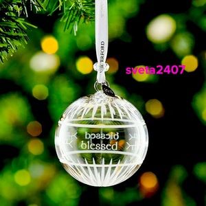 NIB Waterford “Blessed” Exquisite Brilliant Crystal Clear Ball Ornament 40035468